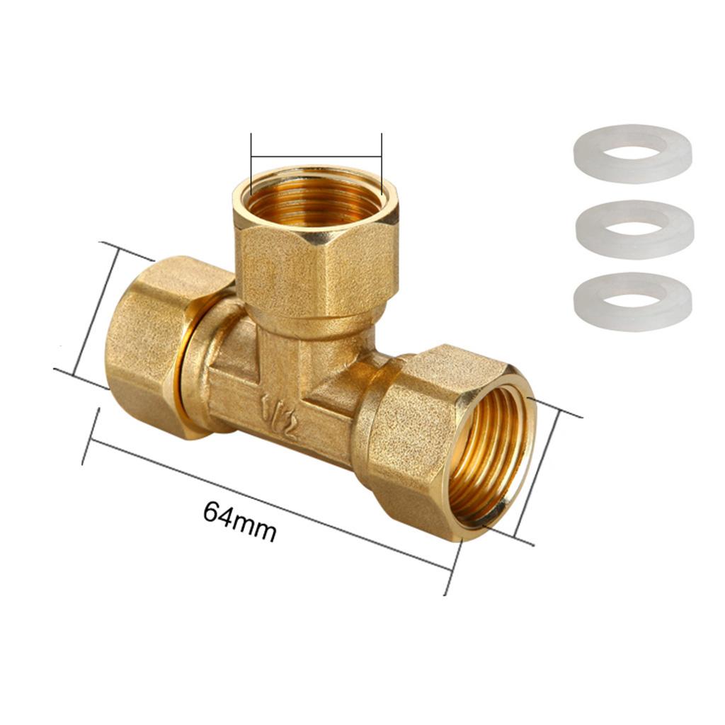 1/2'' Female Male 3 Way Tube Hose Coupler Connector Joint Fitting Type A