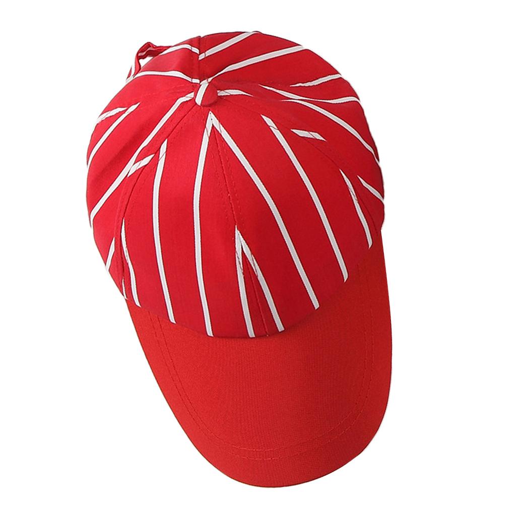 Chef Kitchen Peaked Cap Hat for Restaurant Cafes Red and White Stripes