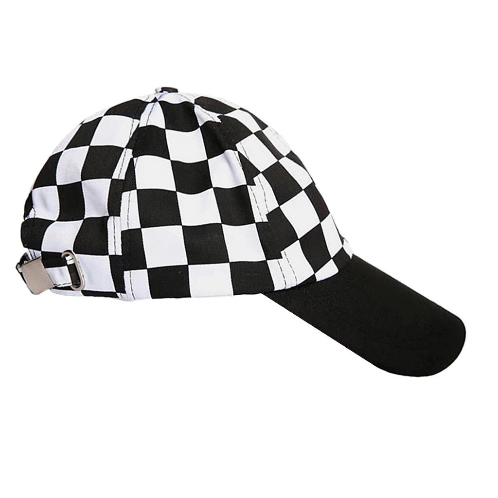 Chef Kitchen Peaked Cap Hat for Restaurant Cafes Black and White Squares