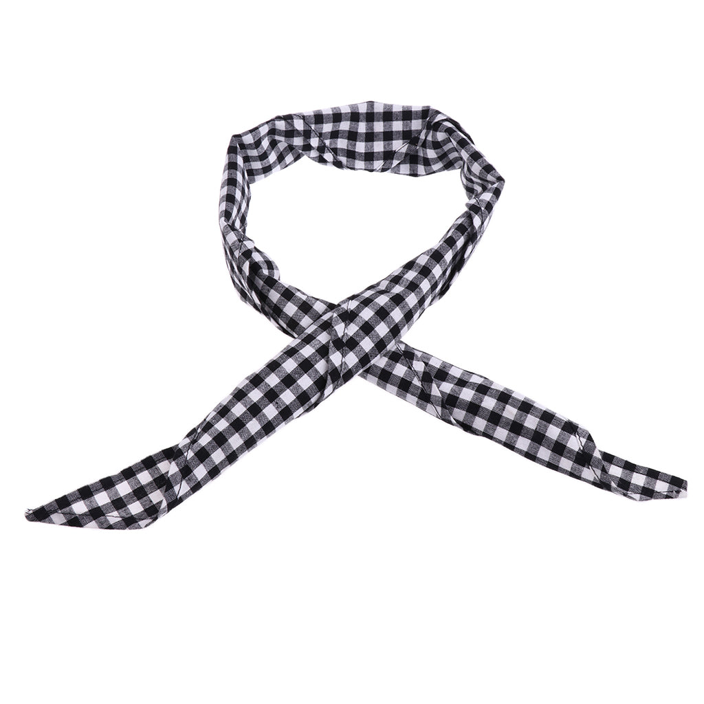 Chef Restaurant Kitchen Neckwear Neck Tie Scarf Neckerchief - White Plaid