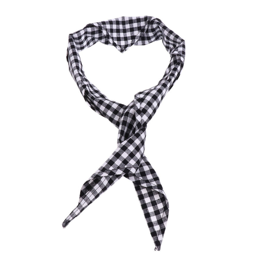 Chef Restaurant Kitchen Neckwear Neck Tie Scarf Neckerchief - White Plaid