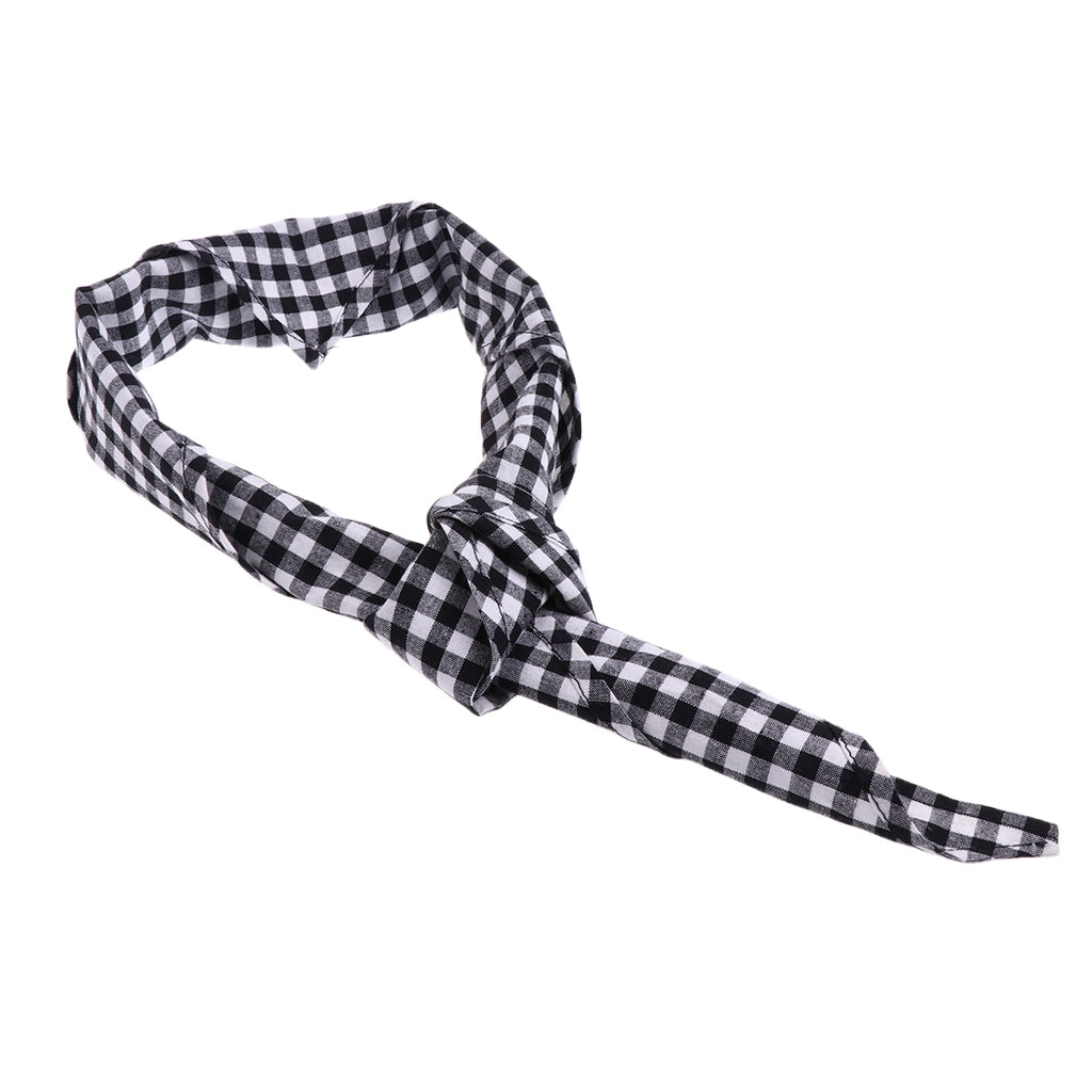 Chef Restaurant Kitchen Neckwear Neck Tie Scarf Neckerchief - White Plaid