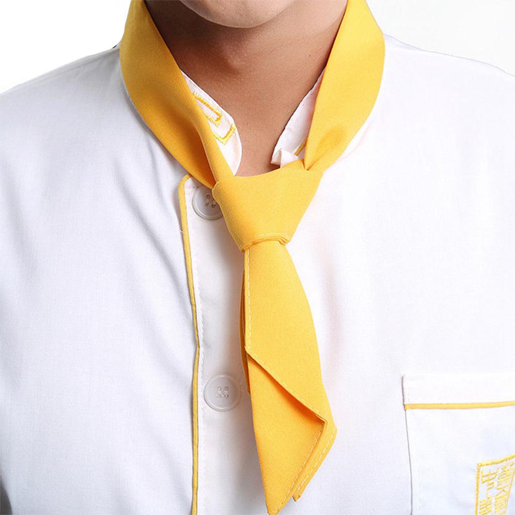 Chef Neck Scarf Neckerchief Sweat Towel for Restaurant Kitchen Waiter Yellow