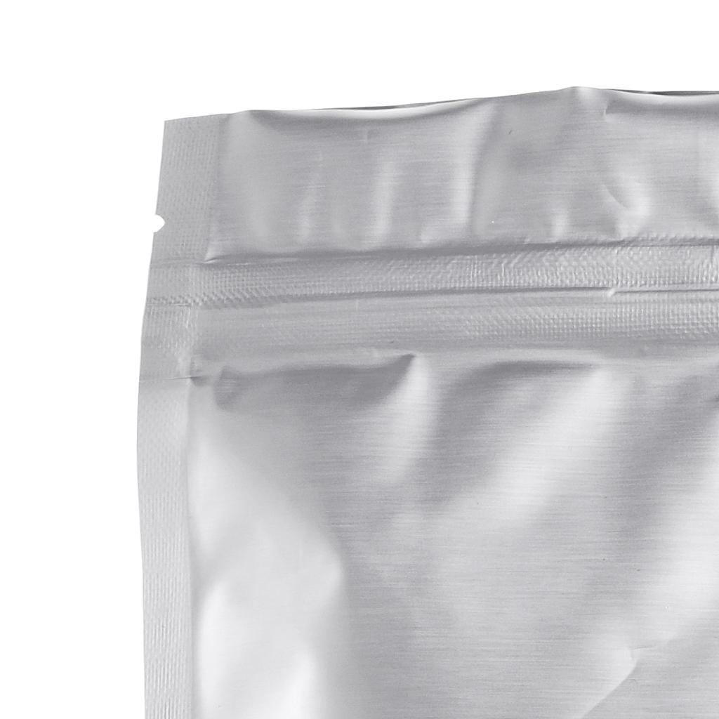 50 Pieces Matte Resealable Zip Mylar Bag Food Storage Pouches 13x18cm Silver