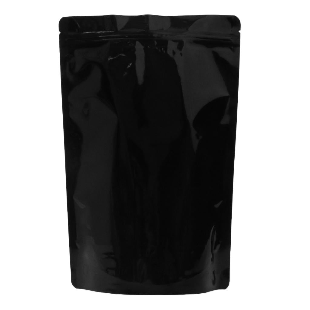 50 Pieces Matte Resealable Zip Mylar Bag Food Storage Pouches 18x30cm Black