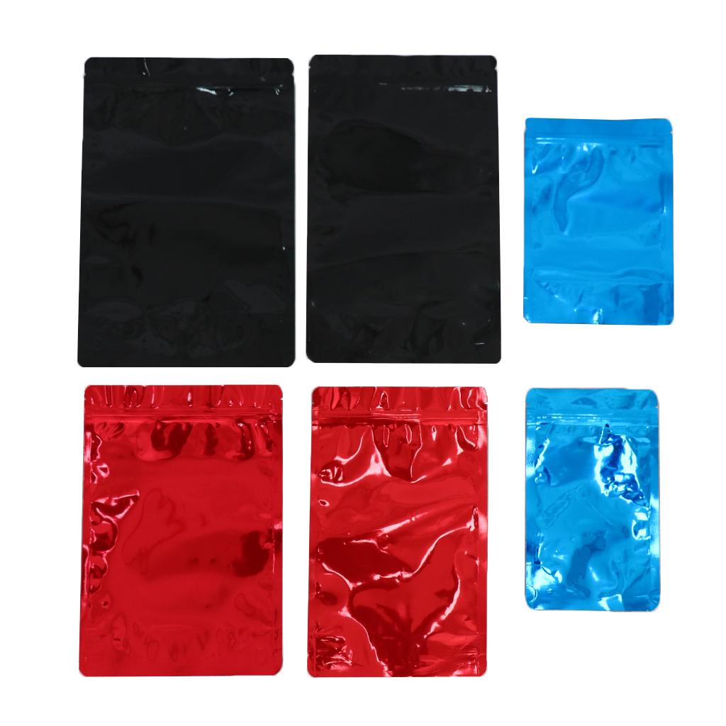 50 Pieces Matte Resealable Zip Mylar Bag Food Storage Pouches 18x30cm Black