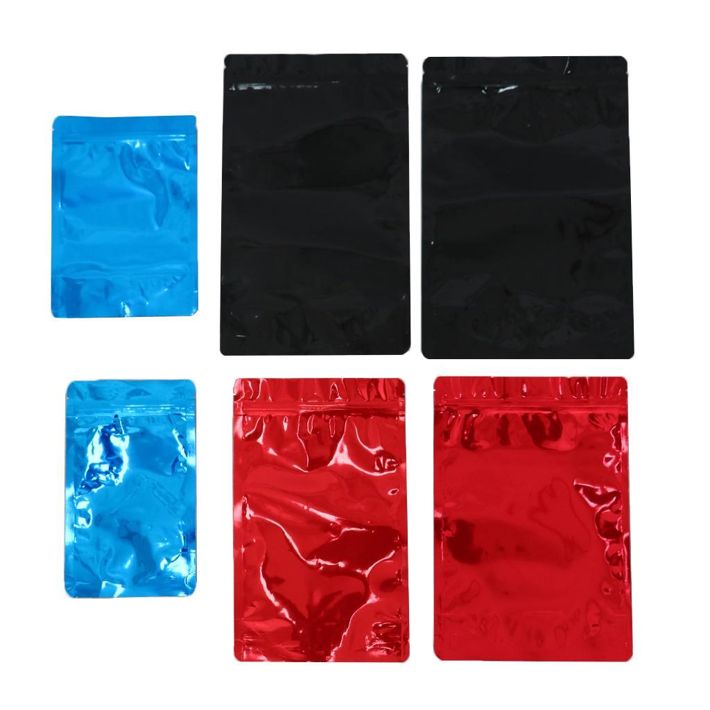 50 Pieces Matte Resealable Zip Mylar Bag Food Storage Pouches 18x30cm Black