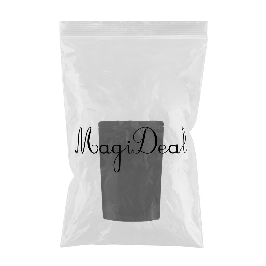 50 Pieces Matte Resealable Zip Mylar Bag Food Storage Pouches 18x30cm Black