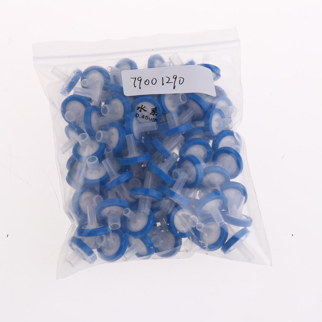 100pcs Scientific Blue Filters 13 mm Diameter 0.45um Water Solution Membrane