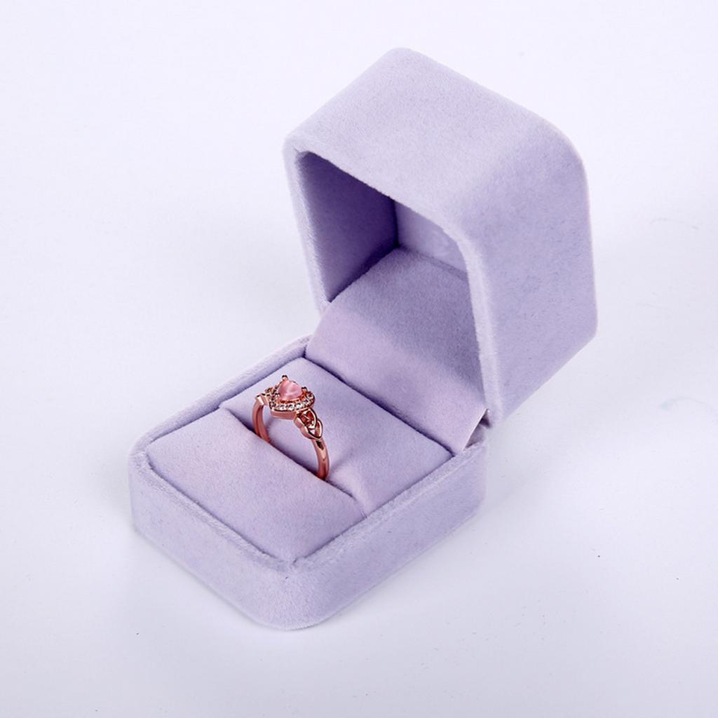 Velvet Engagement Wedding Earring Ring Jewelry Display Box  Grey