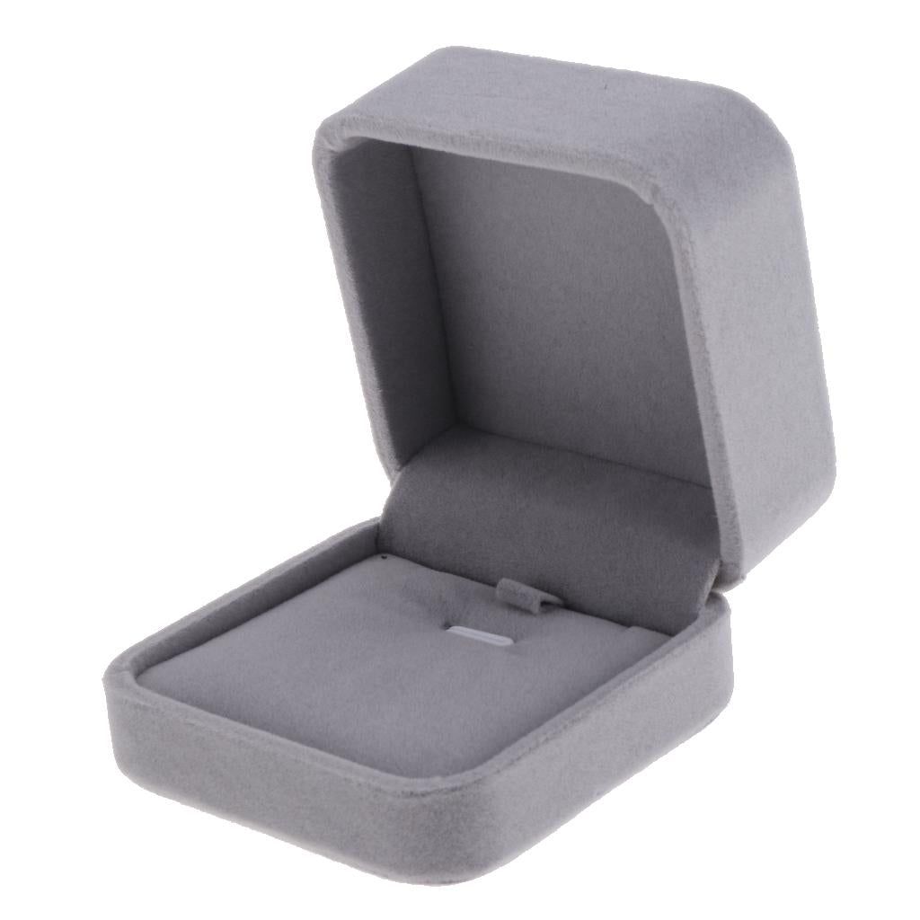 Necklace Pendant Bracelet Jewelry Display Storage Box Case 7x7x4cm  gray