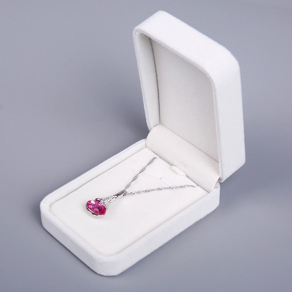 Big Necklace Pendant Bracelet Jewelry Display Storage Box Case White