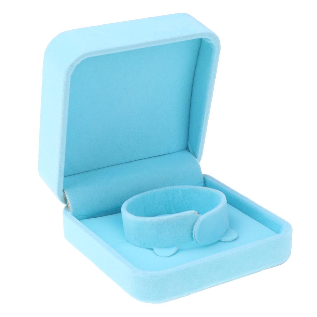 Bracelet Bangle Watch Jewelry Storage Presentation Gift Box Case Light Blue