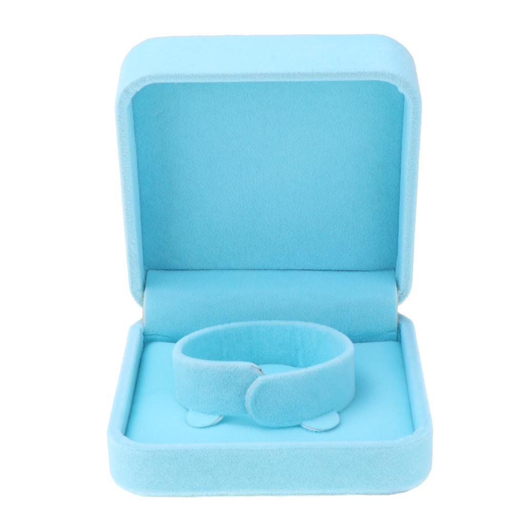 Bracelet Bangle Watch Jewelry Storage Presentation Gift Box Case Light Blue