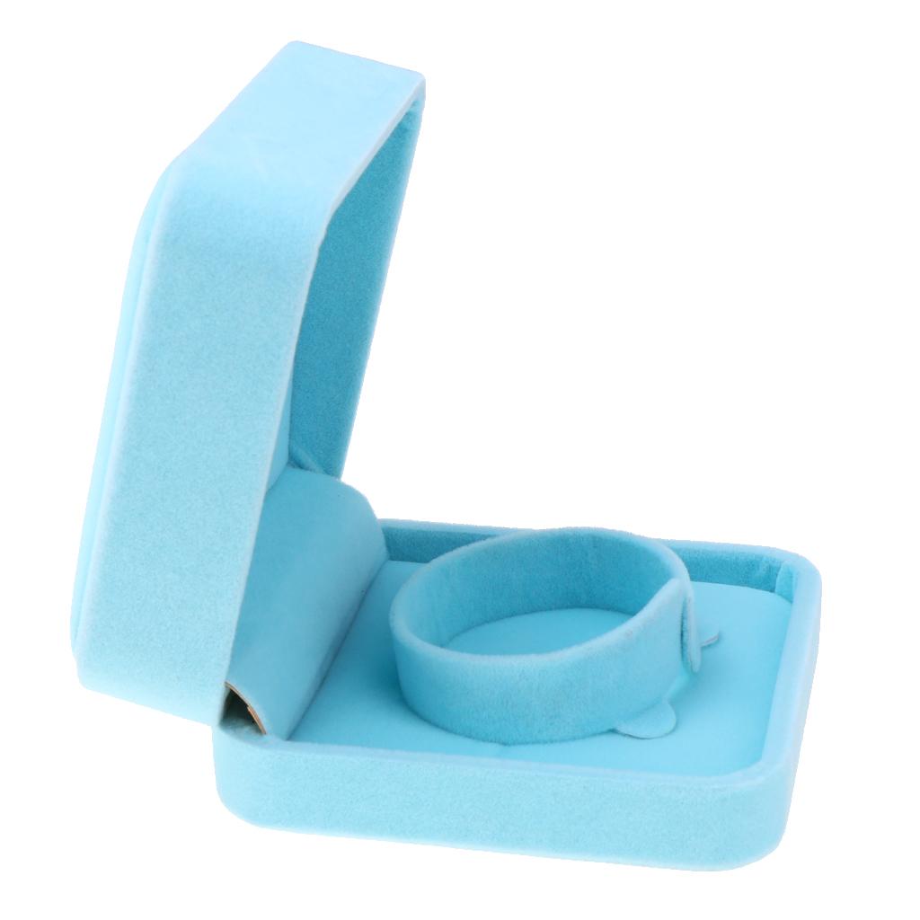 Bracelet Bangle Watch Jewelry Storage Presentation Gift Box Case Light Blue