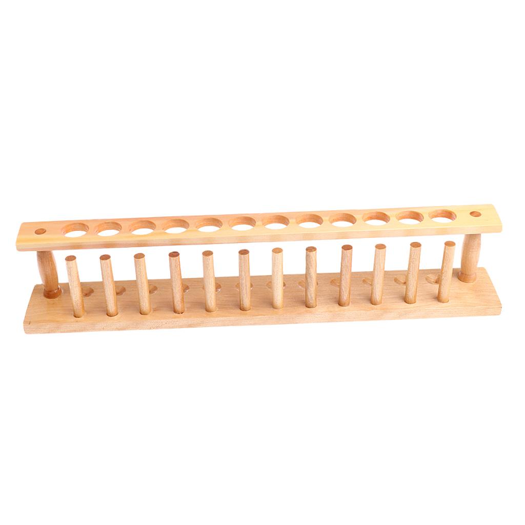 12 Holes Wooden Test Tube Rack For School And Lab Test Colorimetric Analysis