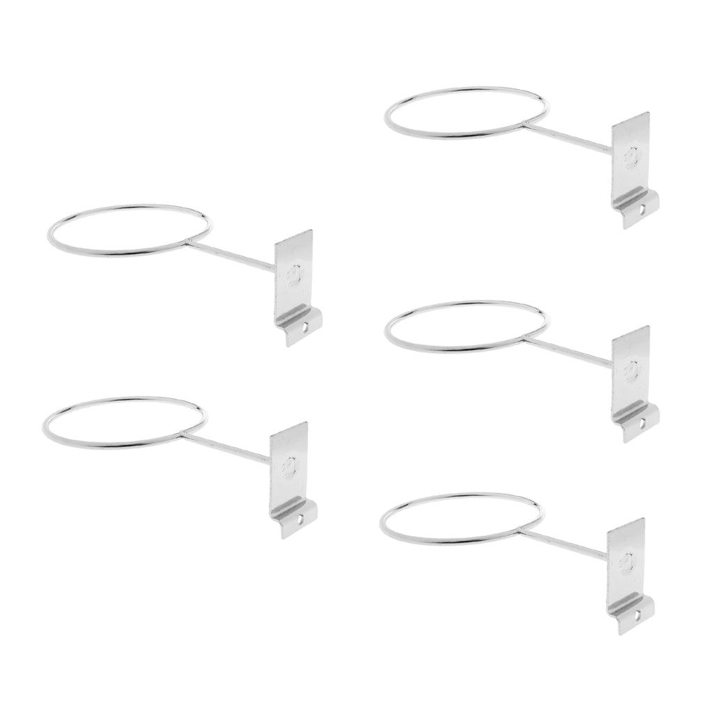 5 Pieces Slatwall Display Rings Football Rugby Basketball Ball Hanging Arms