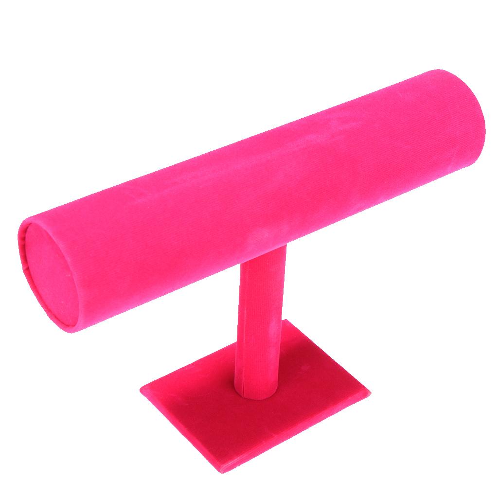 T-bar Jewelry Bracelet Bangle Watch Display Stand Holder Hot Pink