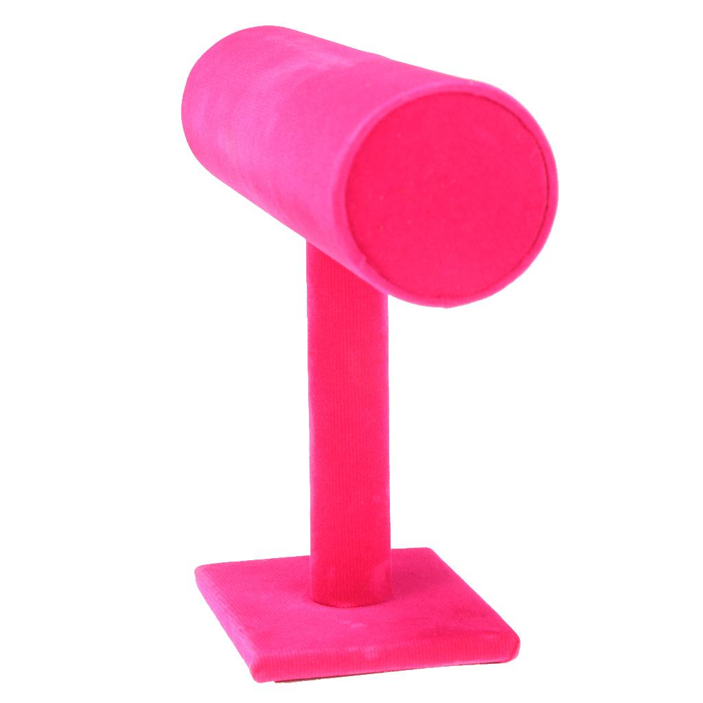 T-bar Jewelry Bracelet Bangle Watch Display Stand Holder Hot Pink