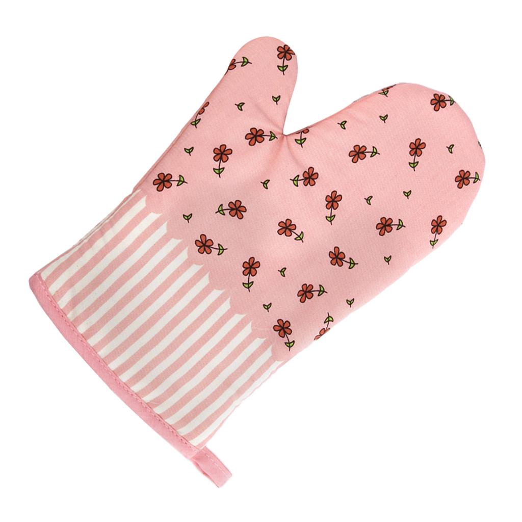 KitchenAid Cotton Oven Mitts Microfiber Cotton Gloves Insulation Mitts Pink