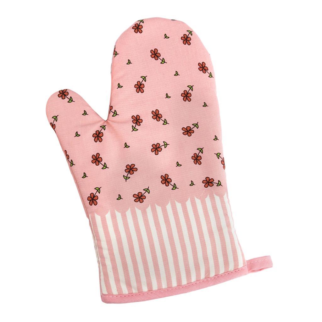 KitchenAid Cotton Oven Mitts Microfiber Cotton Gloves Insulation Mitts Pink