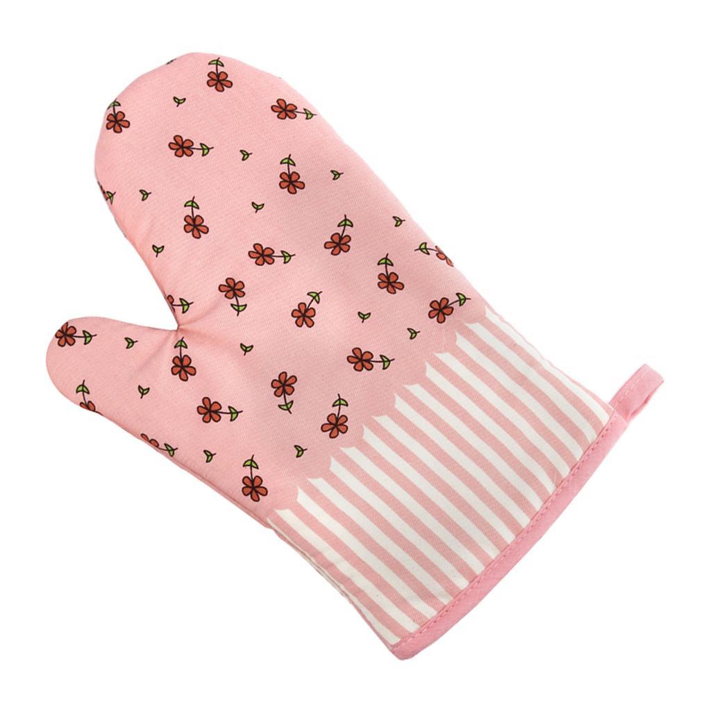 KitchenAid Cotton Oven Mitts Microfiber Cotton Gloves Insulation Mitts Pink