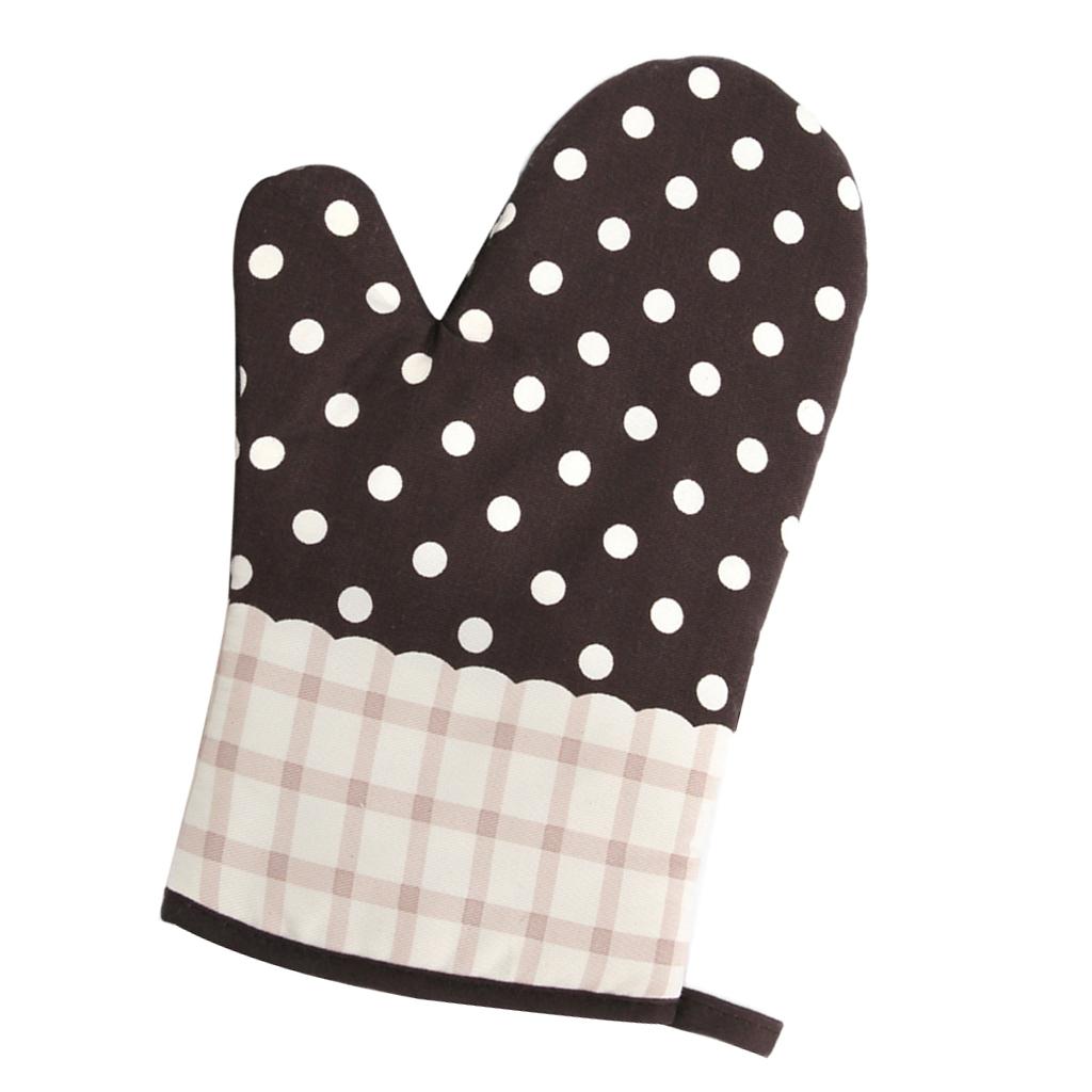 KitchenAid Cotton Oven Mitts Microfiber Cotton Gloves Insulation Mitts Brown