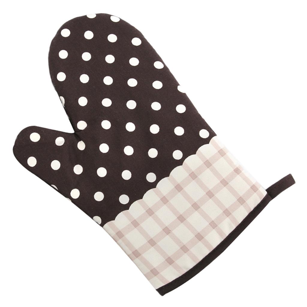 KitchenAid Cotton Oven Mitts Microfiber Cotton Gloves Insulation Mitts Brown