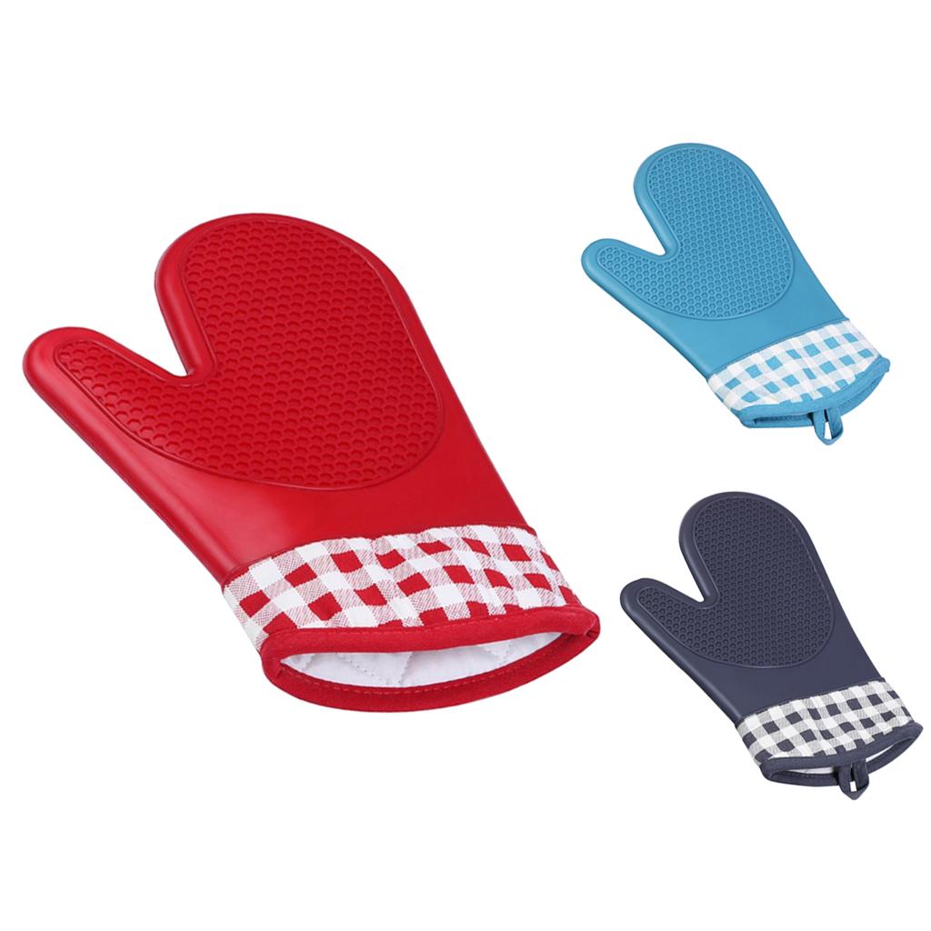 1Piece Silicone Cooking Heat Resistant BBQ Oven Glove Insulation Red