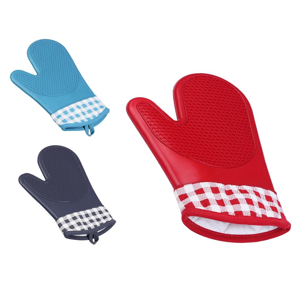 1Piece Silicone Cooking Heat Resistant BBQ Oven Glove Insulation Red