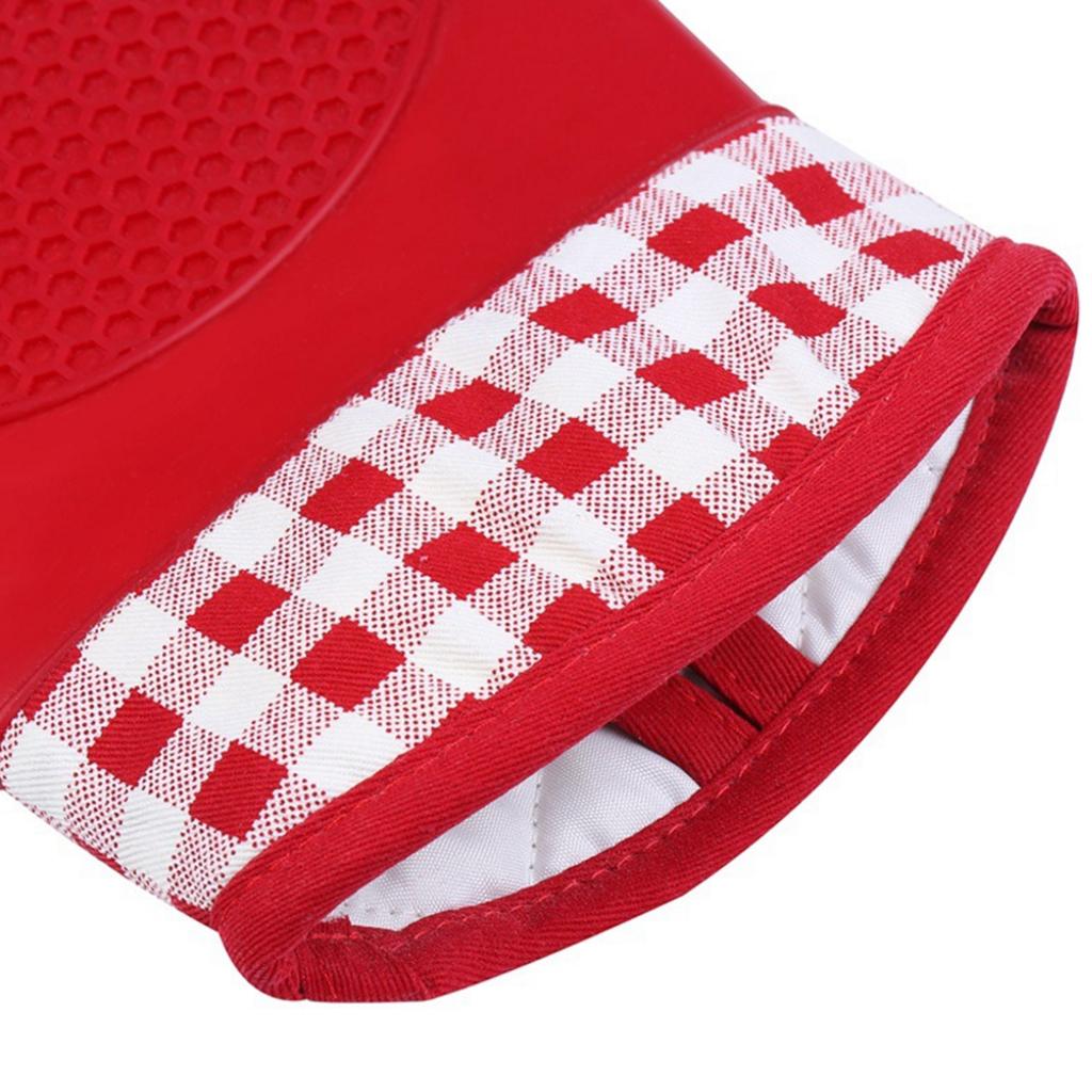 1Piece Silicone Cooking Heat Resistant BBQ Oven Glove Insulation Red