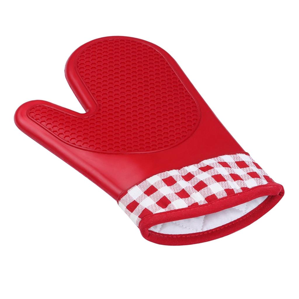 1Piece Silicone Cooking Heat Resistant BBQ Oven Glove Insulation Red