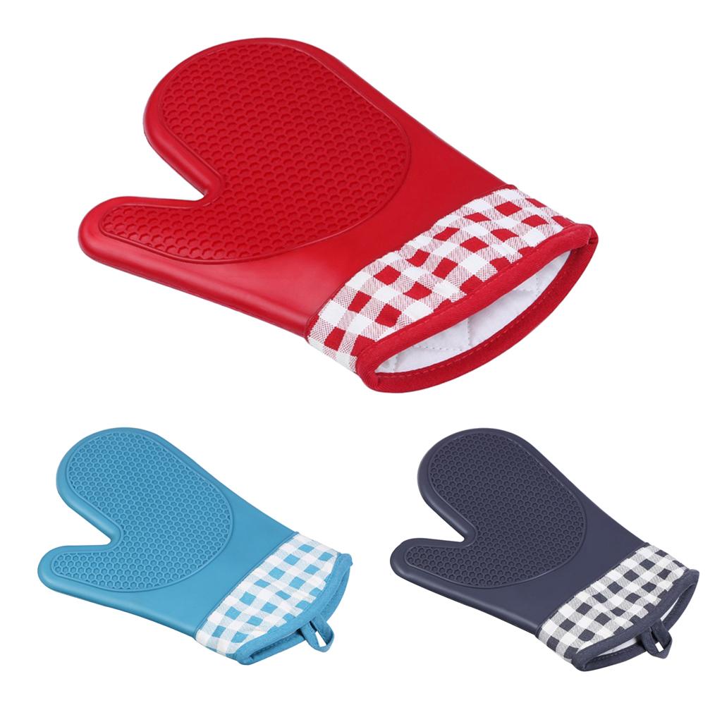 1Piece Silicone Cooking Heat Resistant BBQ Oven Glove Insulation Red