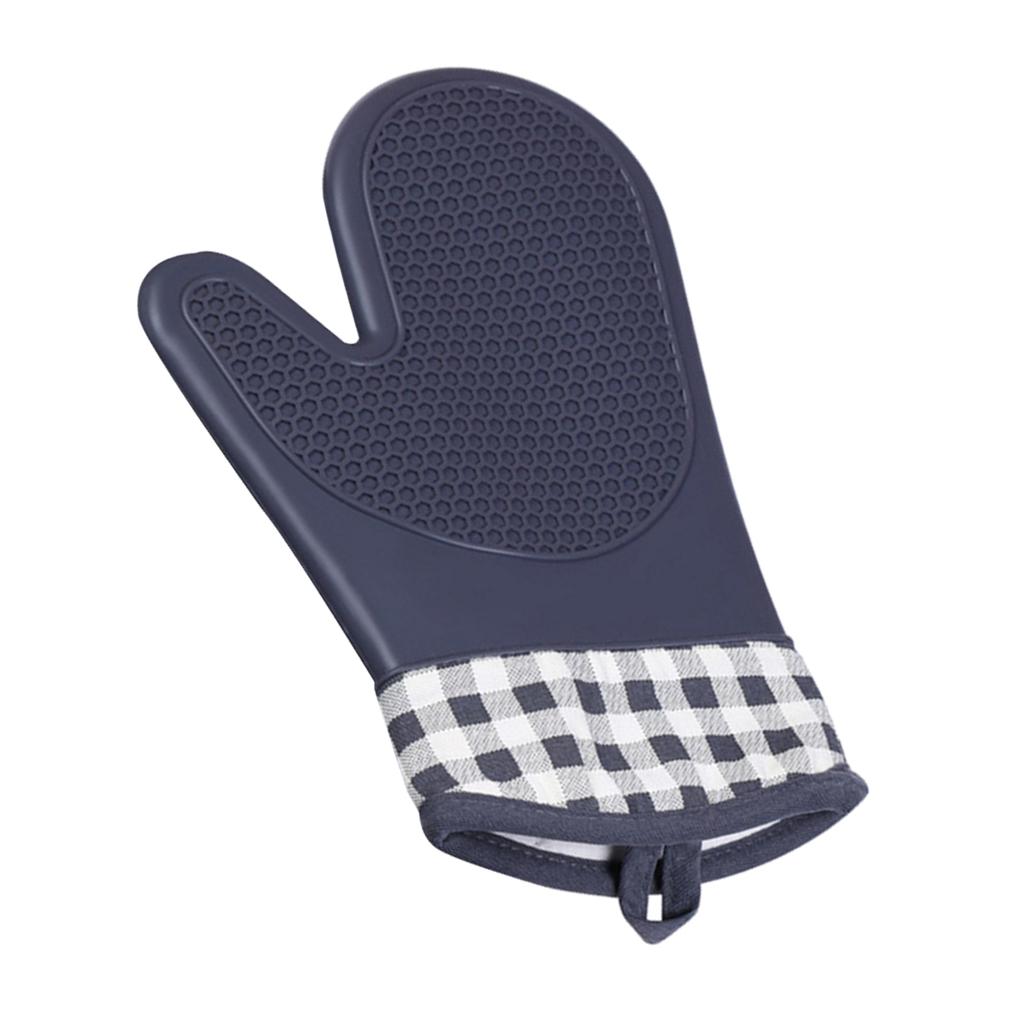 1Piece Silicone Cooking Heat Resistant BBQ Oven Glove Insulation Grey