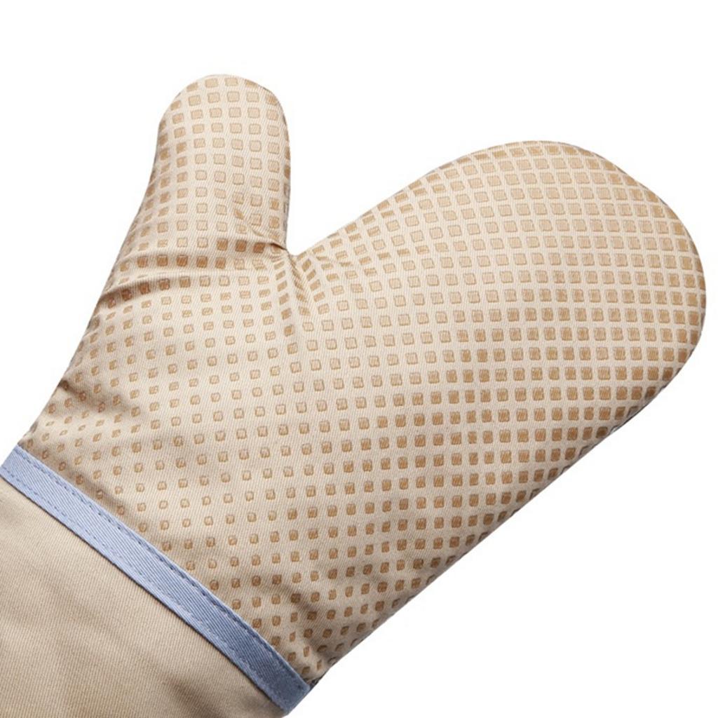 1Piece Kitchen Cooking Heat Resistant Cotton BBQ Oven Glove Insulation Beige