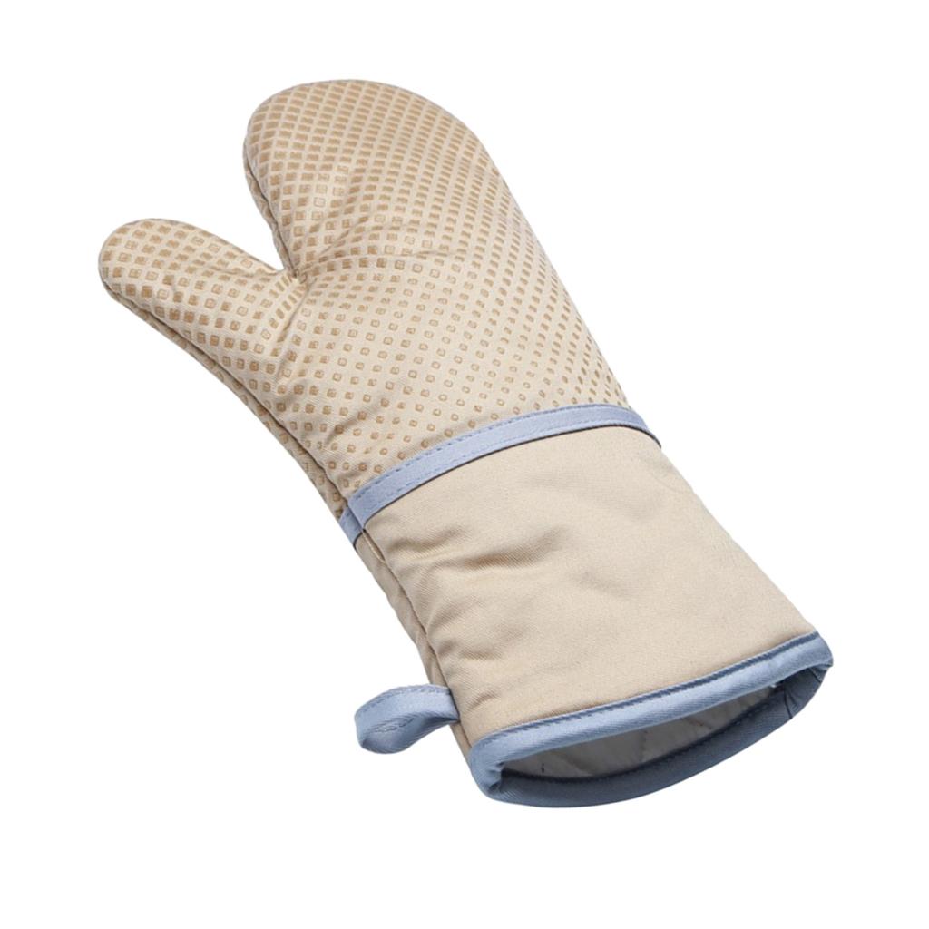 1Piece Kitchen Cooking Heat Resistant Cotton BBQ Oven Glove Insulation Beige