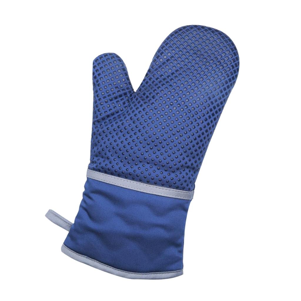 1Piece Kitchen Cooking Heat Resistant Cotton BBQ Oven Glove Insulation Blue