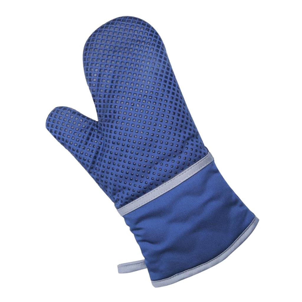 1Piece Kitchen Cooking Heat Resistant Cotton BBQ Oven Glove Insulation Blue