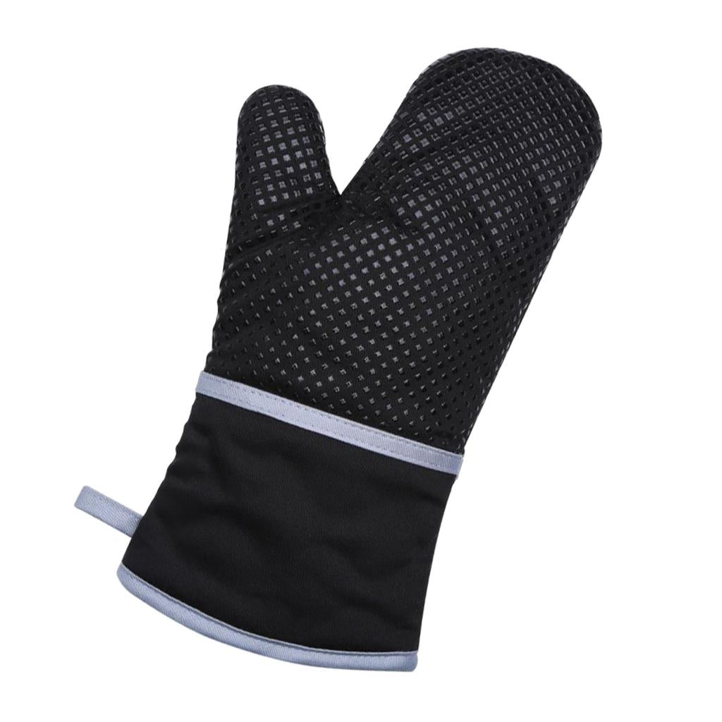 1Piece Kitchen Cooking Heat Resistant Cotton BBQ Oven Glove Insulation Black