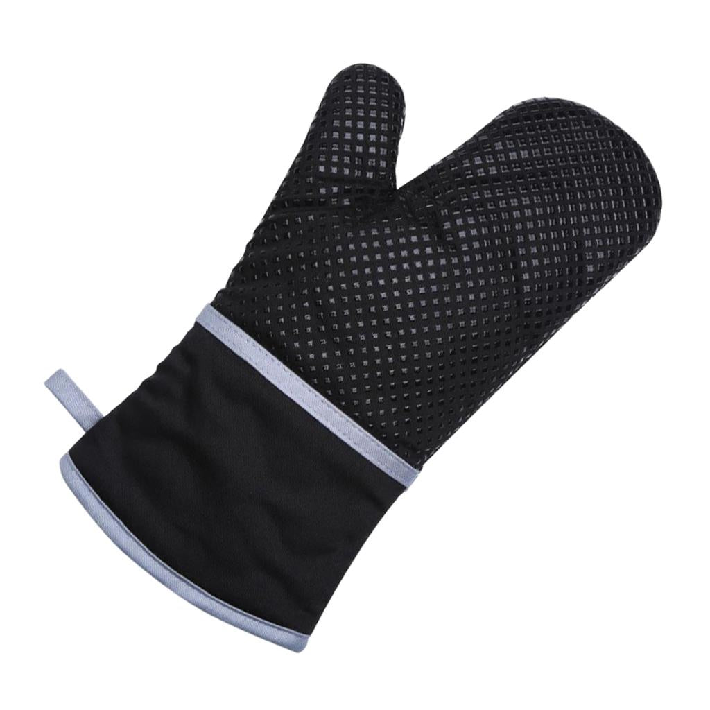 1Piece Kitchen Cooking Heat Resistant Cotton BBQ Oven Glove Insulation Black