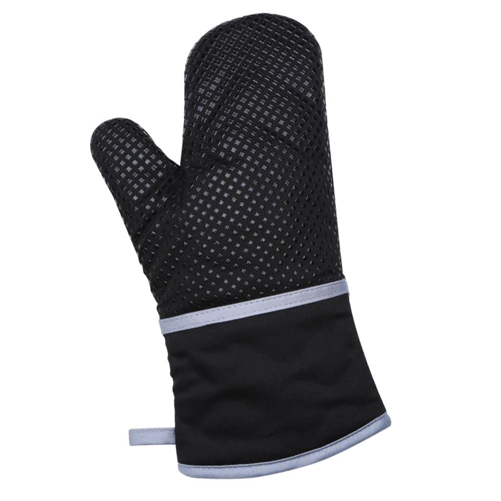 1Piece Kitchen Cooking Heat Resistant Cotton BBQ Oven Glove Insulation Black