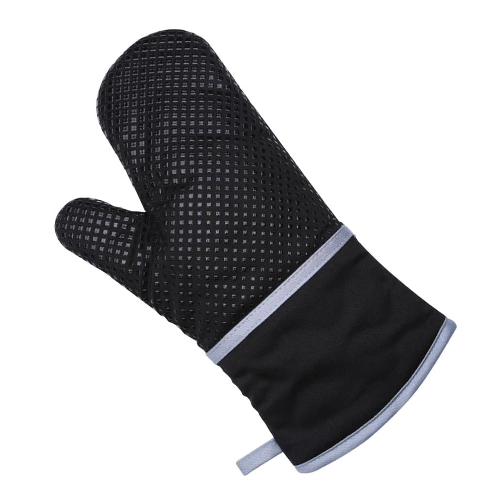 1Piece Kitchen Cooking Heat Resistant Cotton BBQ Oven Glove Insulation Black