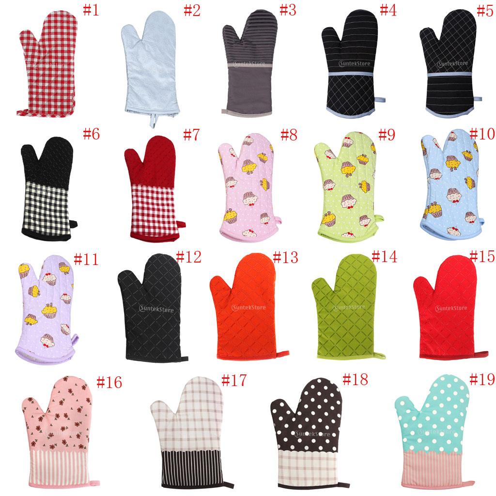 Heat Resistant Oven Mitts with Non-Slip Extra Long Oven Gloves for Cooking