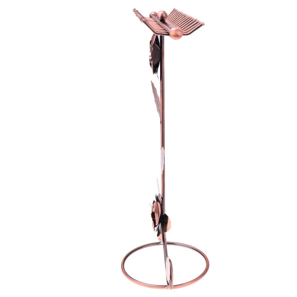 Rose Flower Metal Jewelry Rack Display Stand for Hanging Accessories Bronze