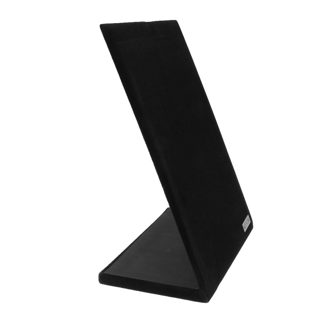 60-Hole Velvet Jewelry Frame Stand L-type Plastic Display Rack Black