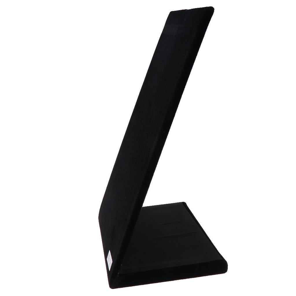 60-Hole Velvet Jewelry Frame Stand L-type Plastic Display Rack Black