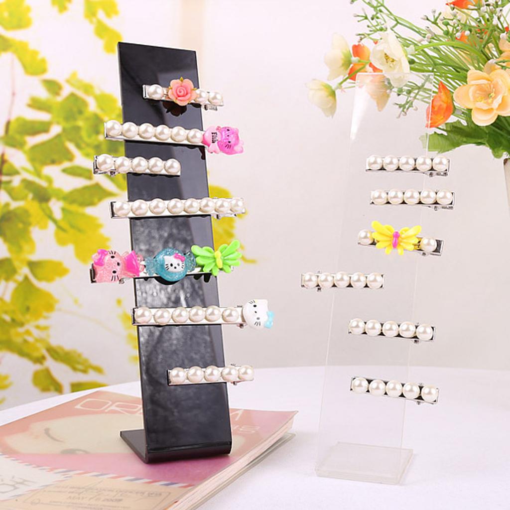 Acrylic Hair Clip Jewelry HairPin Barrette Display Stand Holder Clear