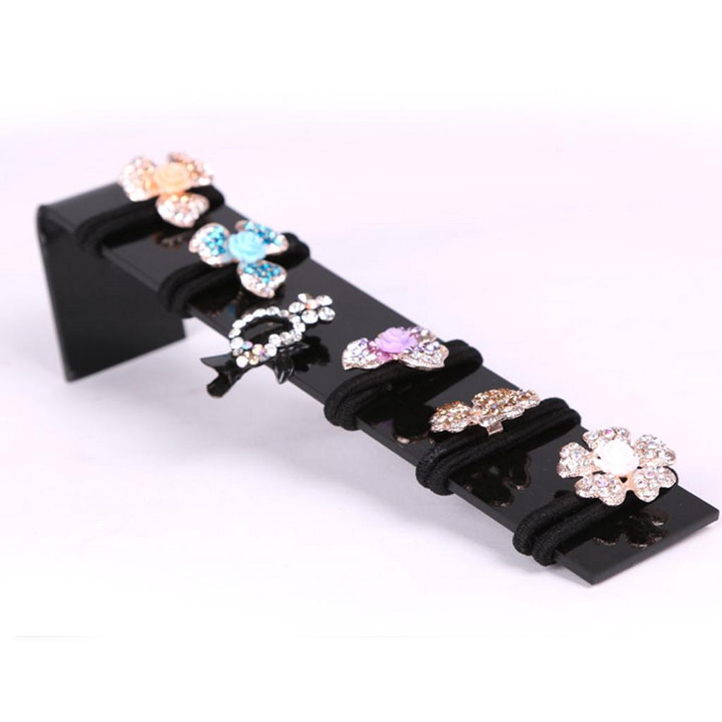 Acrylic Hair Clip Jewelry HairPin Barrette Display Stand Holder Black