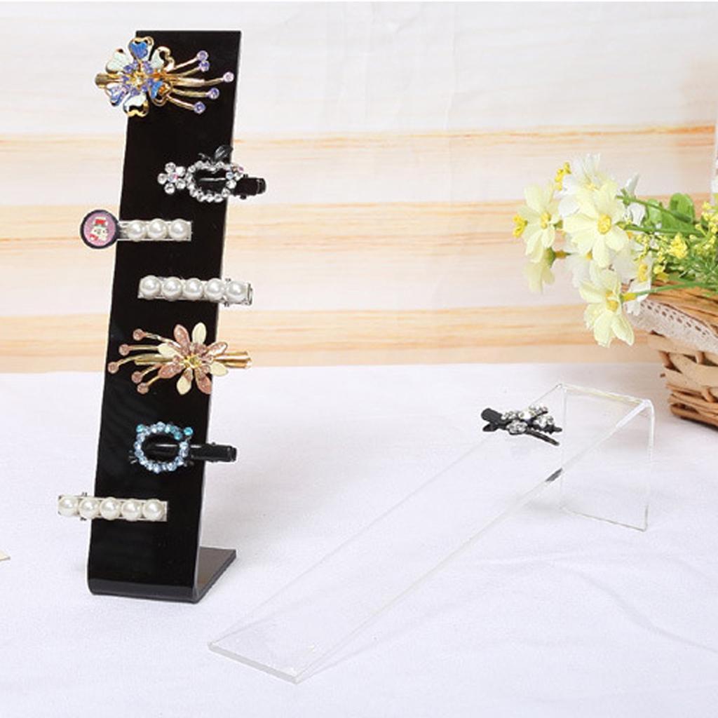 Acrylic Hair Clip Jewelry HairPin Barrette Display Stand Holder Black