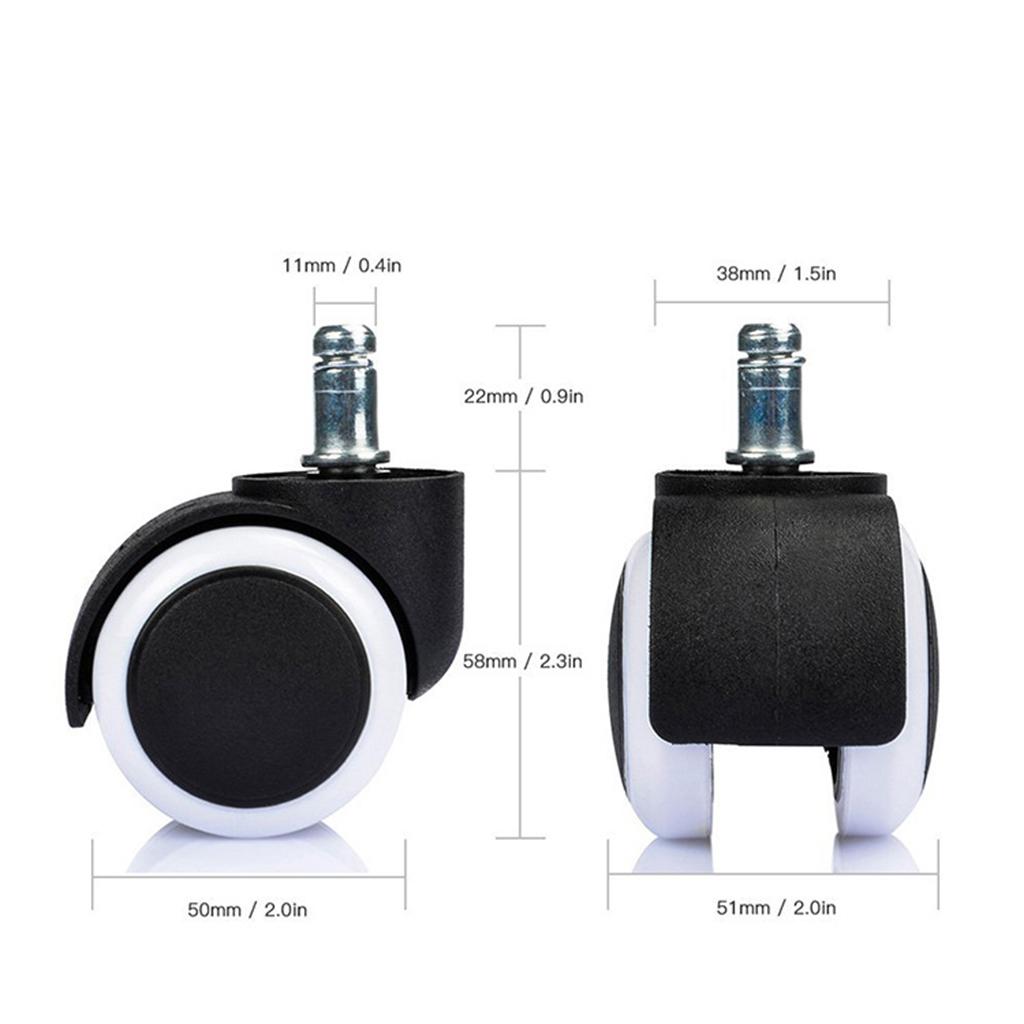 2'' Swivel Casters Wheels Floor Protector Rubber Caster Wheels